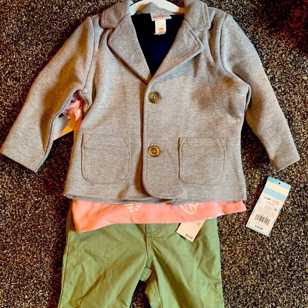 Cat & Jack Jacket 3 piece outfit 6-9m 🐰